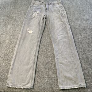 LRG Lifted Research Group Jeans Womens 16 (28x29.5) Gray Distressed Straight Leg